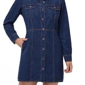 Frye Dark Blue Denim Button-Front Dress
